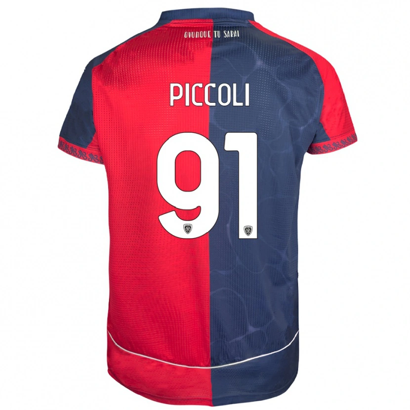 Danxen Mænd Roberto Piccoli #91 Rød Navy Hjemmebane Spillertrøjer 2025/26 Trøje T-Shirt