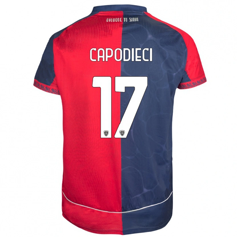 Danxen Mænd Loris Capodieci #17 Rød Navy Hjemmebane Spillertrøjer 2025/26 Trøje T-Shirt