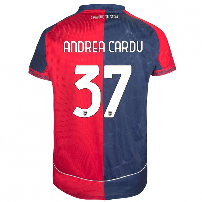 Danxen Mænd Giovanni Andrea Cardu #37 Rød Navy Hjemmebane Spillertrøjer 2025/26 Trøje T-Shirt