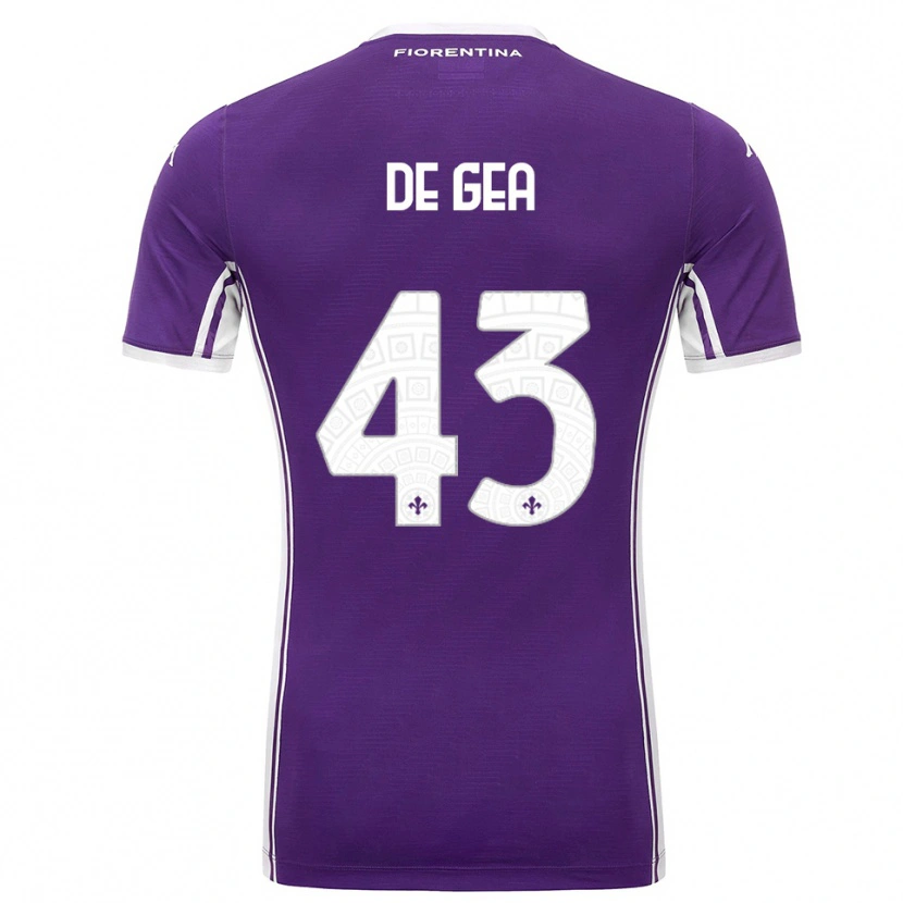 Danxen Mænd David De Gea #43 Lilla Hvid Hjemmebane Spillertrøjer 2025/26 Trøje T-Shirt