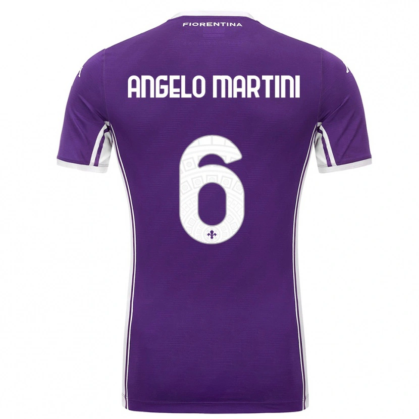Danxen Mænd Angelo Martini #6 Lilla Hvid Hjemmebane Spillertrøjer 2025/26 Trøje T-Shirt