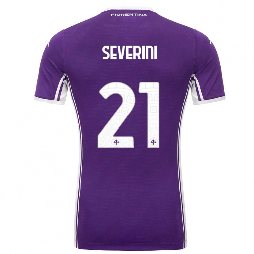 Danxen Mænd Emma Severini #21 Lilla Hvid Hjemmebane Spillertrøjer 2025/26 Trøje T-Shirt