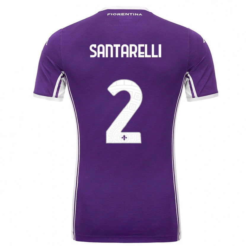 Danxen Mænd Andrea Santarelli #2 Lilla Hvid Hjemmebane Spillertrøjer 2025/26 Trøje T-Shirt