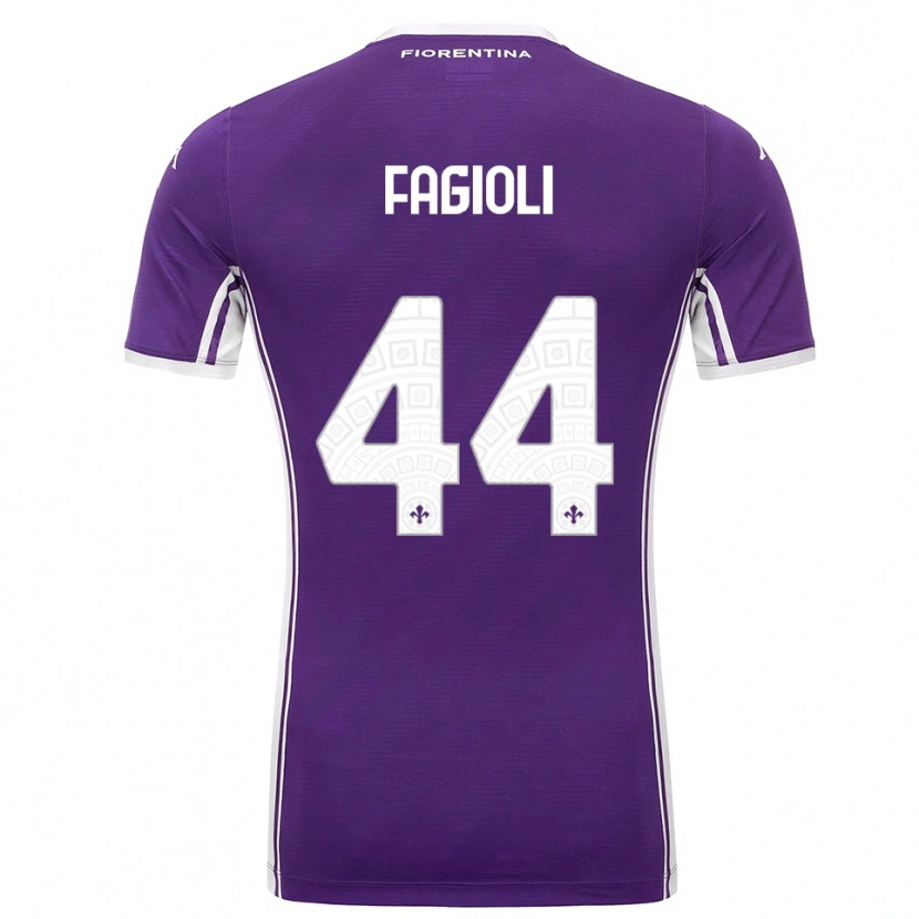 Danxen Mænd Nicolò Fagioli #44 Lilla Hvid Hjemmebane Spillertrøjer 2025/26 Trøje T-Shirt