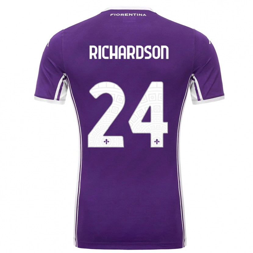 Danxen Mænd Amir Richardson #24 Lilla Hvid Hjemmebane Spillertrøjer 2025/26 Trøje T-Shirt