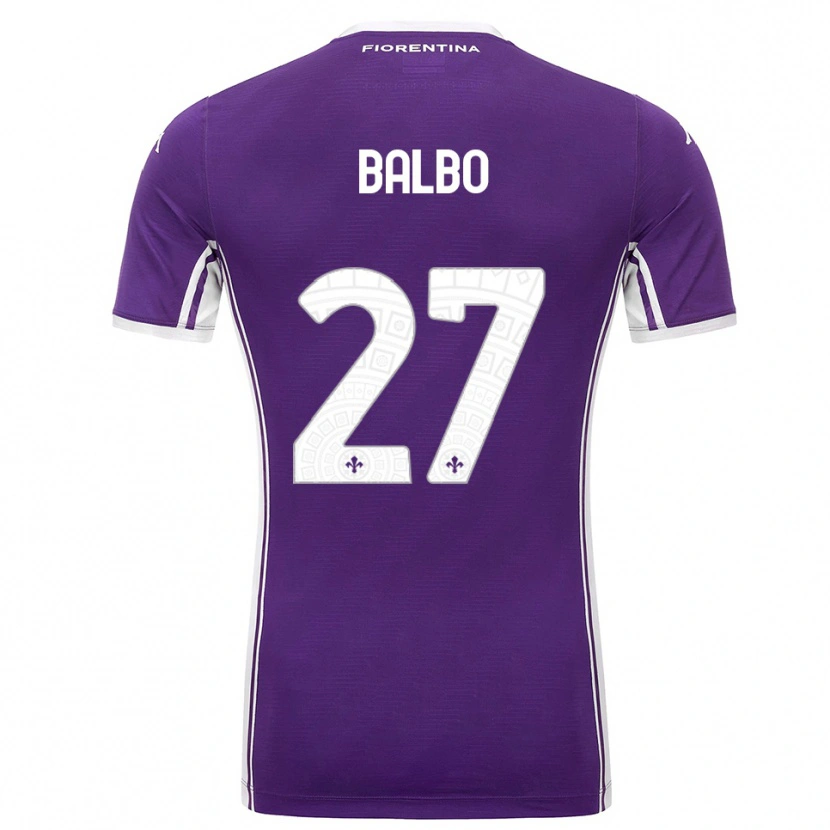 Danxen Mænd Luis Balbo #27 Lilla Hvid Hjemmebane Spillertrøjer 2025/26 Trøje T-Shirt