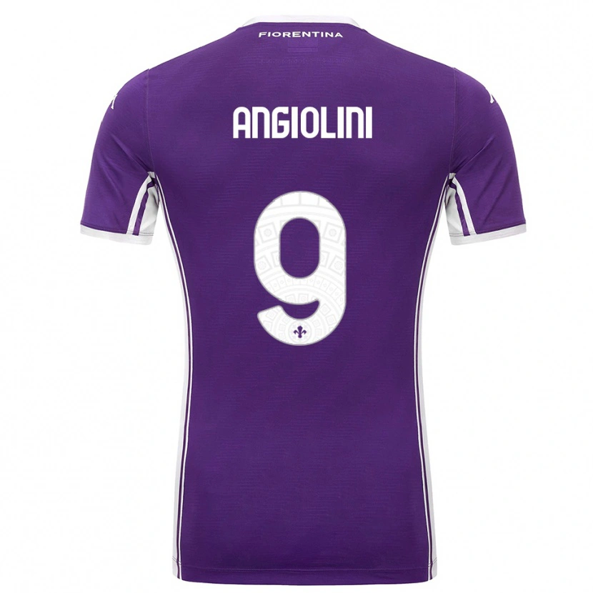Danxen Mænd Gianmarco Angiolini #9 Lilla Hvid Hjemmebane Spillertrøjer 2025/26 Trøje T-Shirt