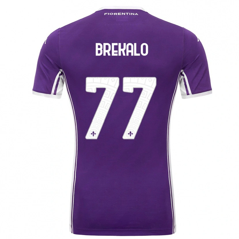 Danxen Mænd Josip Brekalo #77 Lilla Hvid Hjemmebane Spillertrøjer 2025/26 Trøje T-Shirt