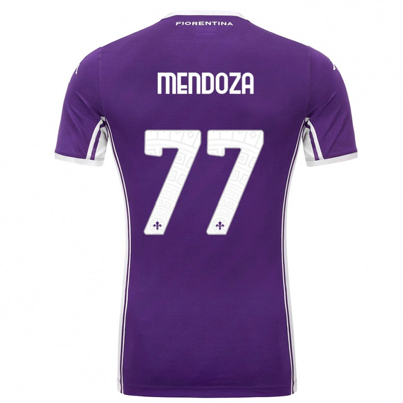 Danxen Mænd William Mendoza #77 Lilla Hvid Hjemmebane Spillertrøjer 2025/26 Trøje T-Shirt