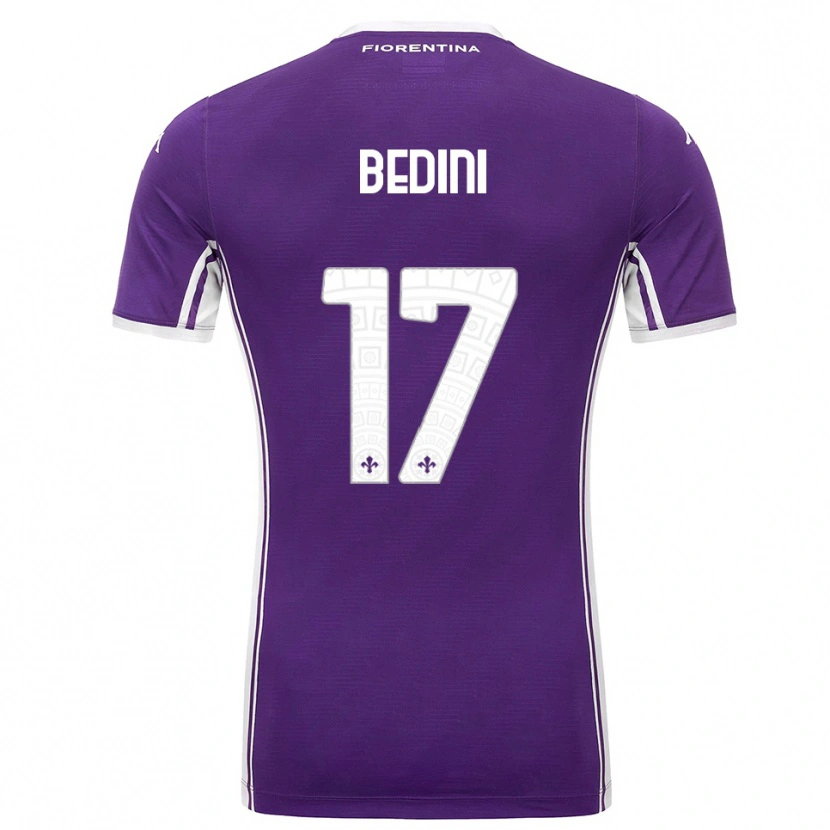 Danxen Mænd Benedetta Bedini #17 Lilla Hvid Hjemmebane Spillertrøjer 2025/26 Trøje T-Shirt