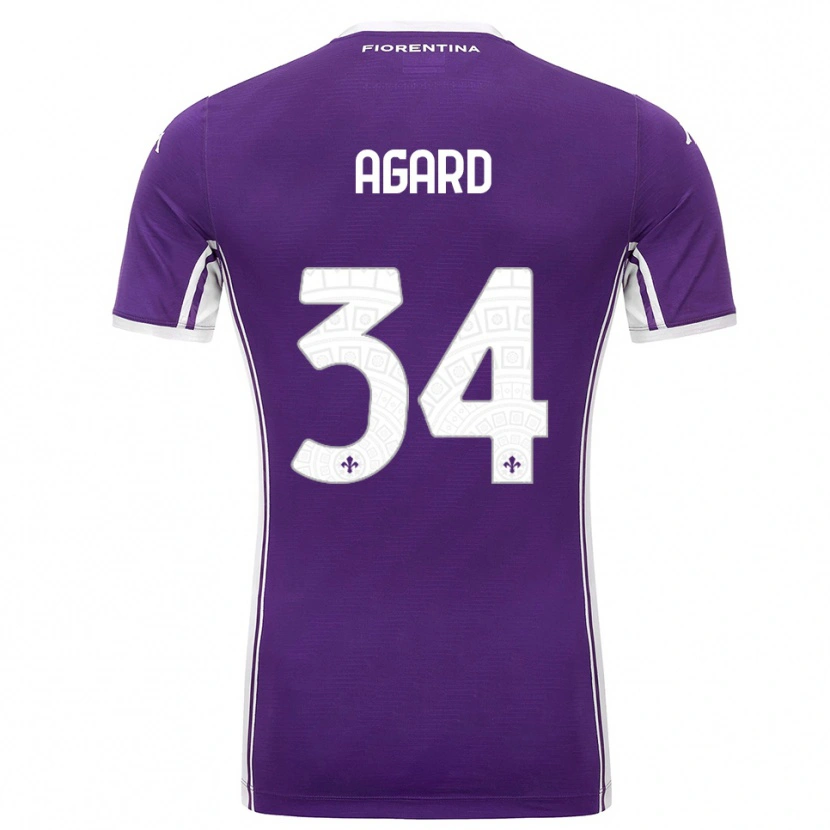 Danxen Mænd Laura Agard #34 Lilla Hvid Hjemmebane Spillertrøjer 2025/26 Trøje T-Shirt