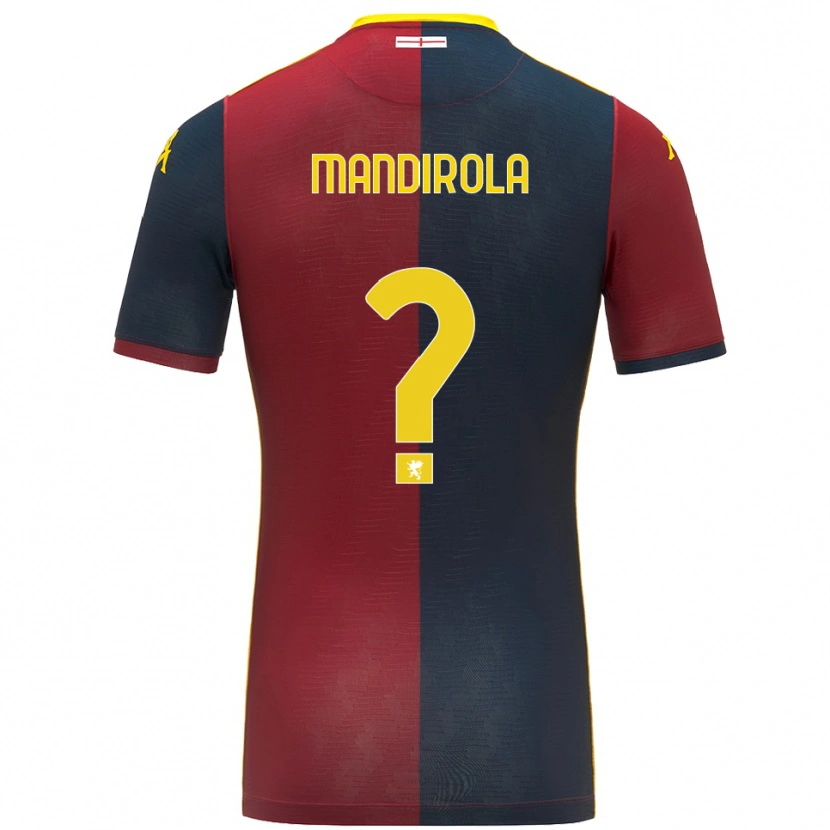 Danxen Mænd Gabriele Mandirola #0 Rød Kongeblå Hjemmebane Spillertrøjer 2025/26 Trøje T-Shirt