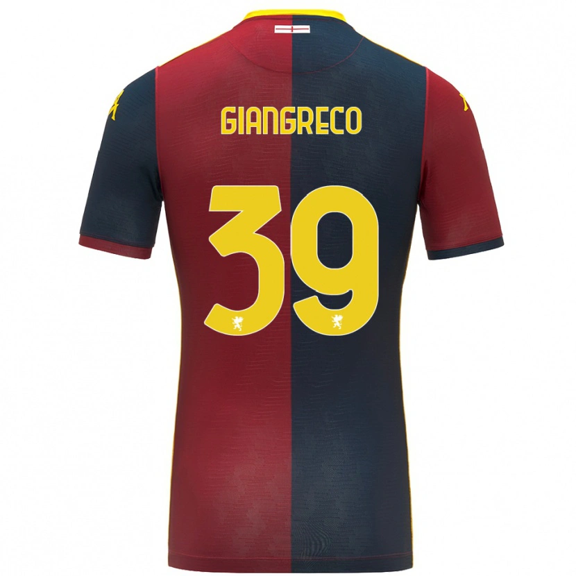 Danxen Mænd Nicolò Giangreco #39 Rød Kongeblå Hjemmebane Spillertrøjer 2025/26 Trøje T-Shirt