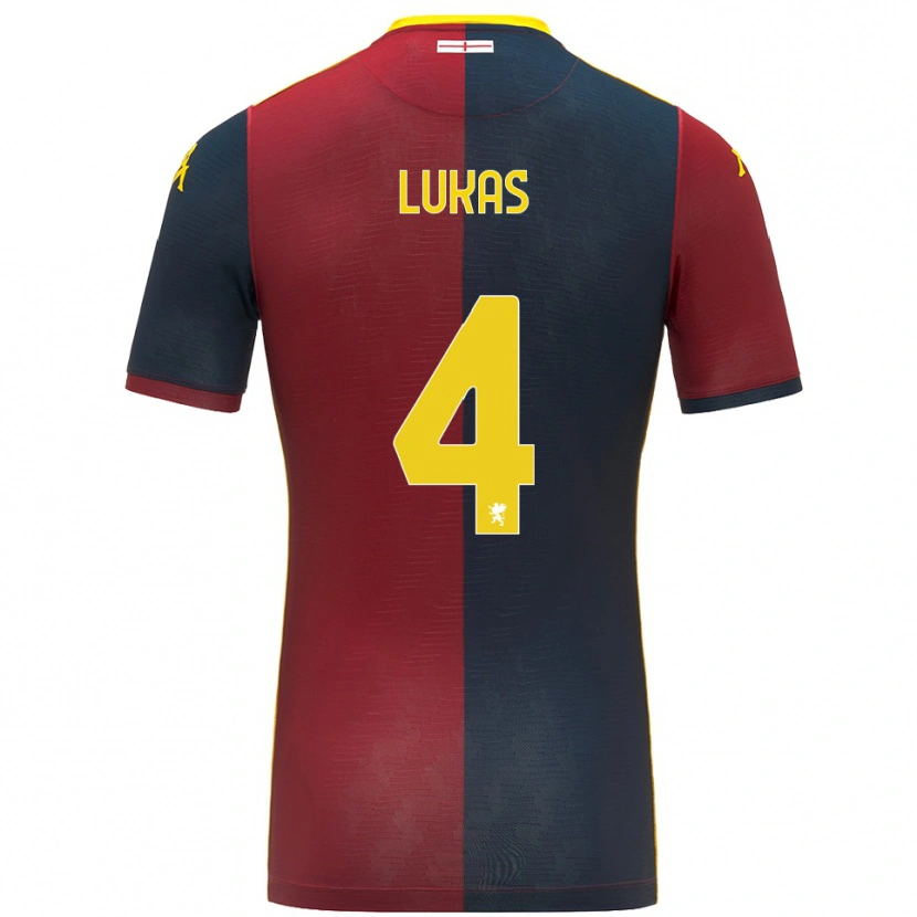 Danxen Mænd Deividas Lukas #4 Rød Kongeblå Hjemmebane Spillertrøjer 2025/26 Trøje T-Shirt