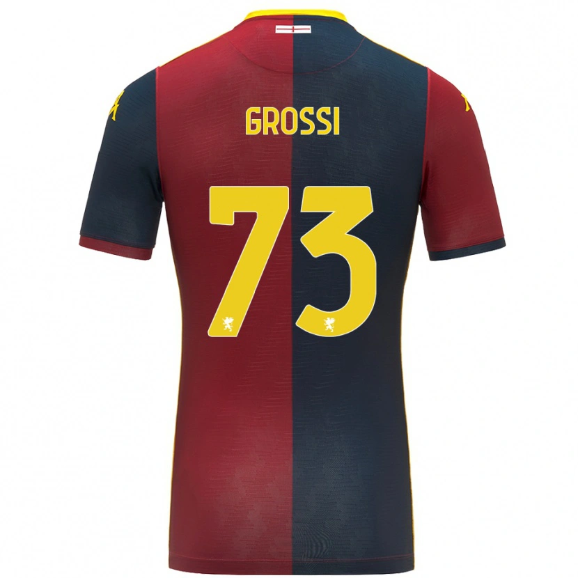 Danxen Mænd Jacopo Grossi #73 Rød Kongeblå Hjemmebane Spillertrøjer 2025/26 Trøje T-Shirt