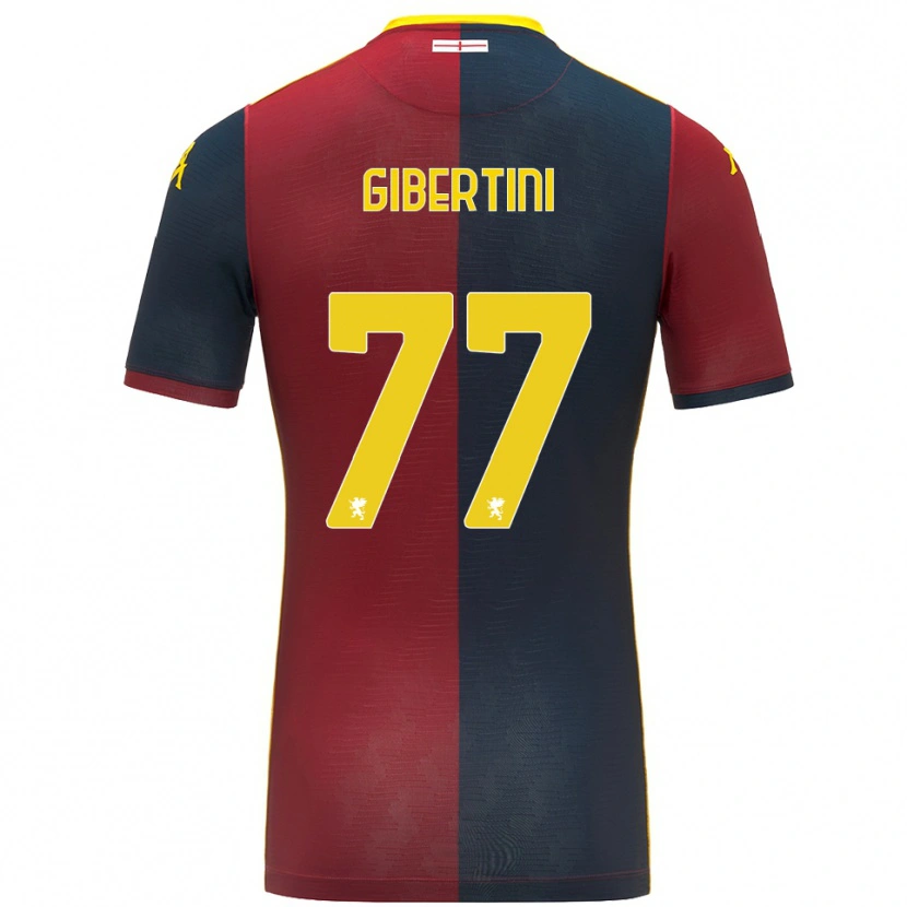 Danxen Mænd Matteo Gibertini #77 Rød Kongeblå Hjemmebane Spillertrøjer 2025/26 Trøje T-Shirt