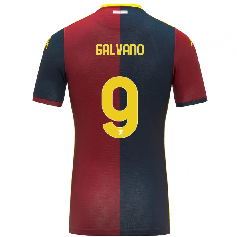 Danxen Mænd Cristian Galvano #9 Rød Kongeblå Hjemmebane Spillertrøjer 2025/26 Trøje T-Shirt