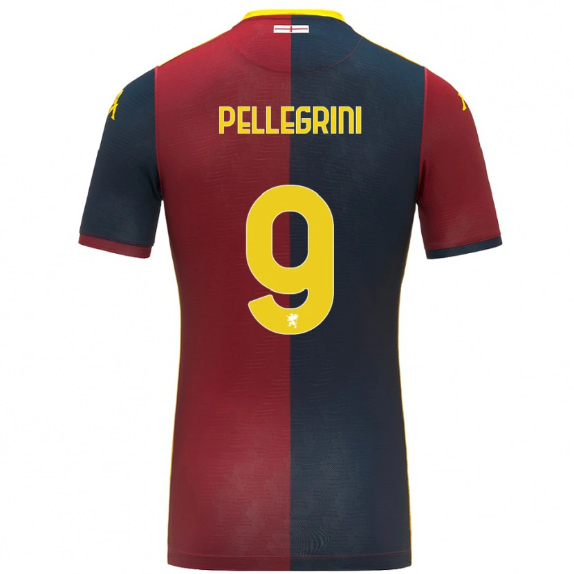 Danxen Mænd Fernando Pellegrini #9 Rød Kongeblå Hjemmebane Spillertrøjer 2025/26 Trøje T-Shirt