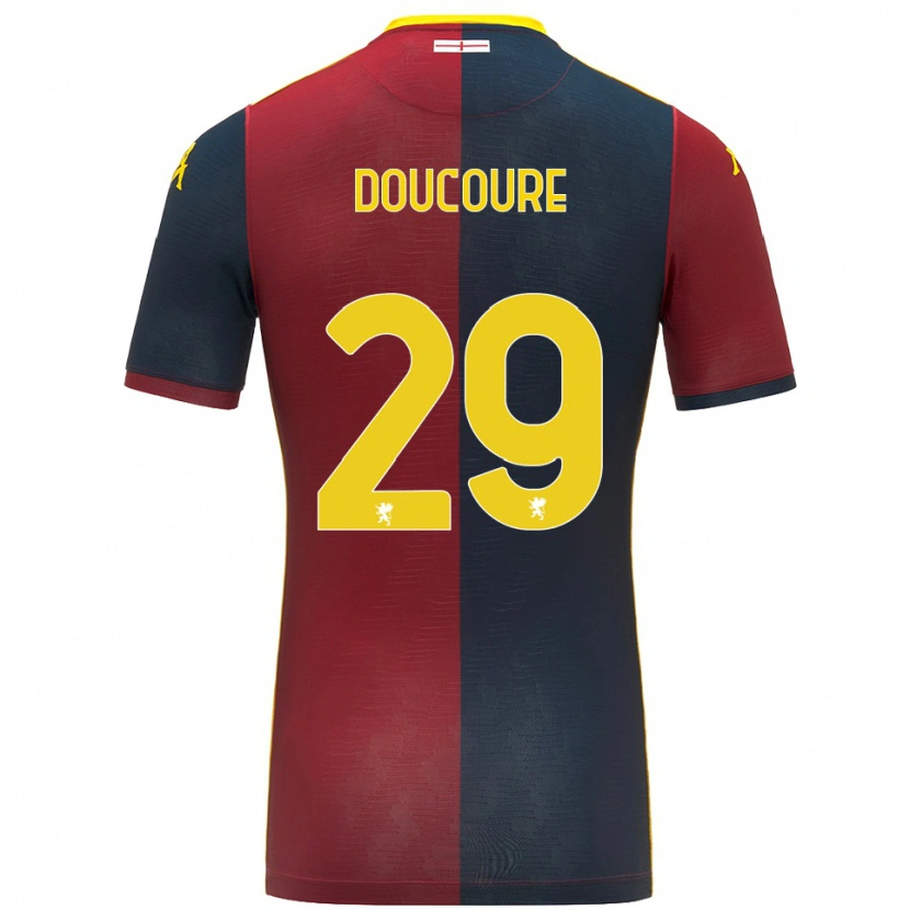 Danxen Mænd Mamedi Doucouré #29 Rød Kongeblå Hjemmebane Spillertrøjer 2025/26 Trøje T-Shirt