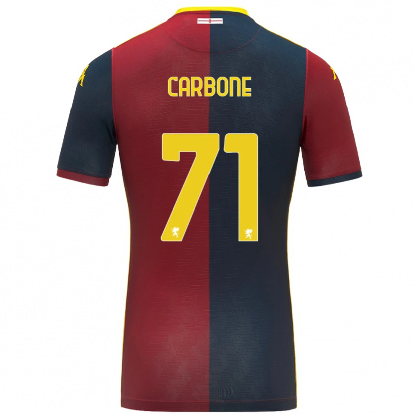 Danxen Mænd Filippo Carbone #71 Rød Kongeblå Hjemmebane Spillertrøjer 2025/26 Trøje T-Shirt