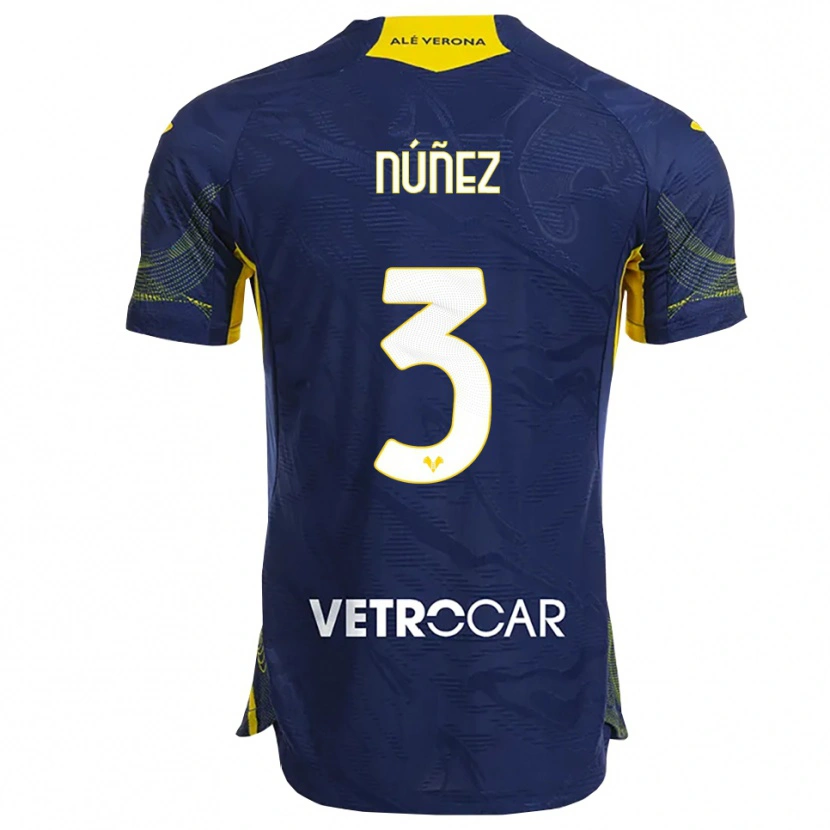 Danxen Mænd Unai Núñez #3 Navy Gul Hjemmebane Spillertrøjer 2025/26 Trøje T-Shirt