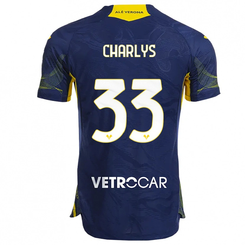 Danxen Mænd Charlys #33 Navy Gul Hjemmebane Spillertrøjer 2025/26 Trøje T-Shirt