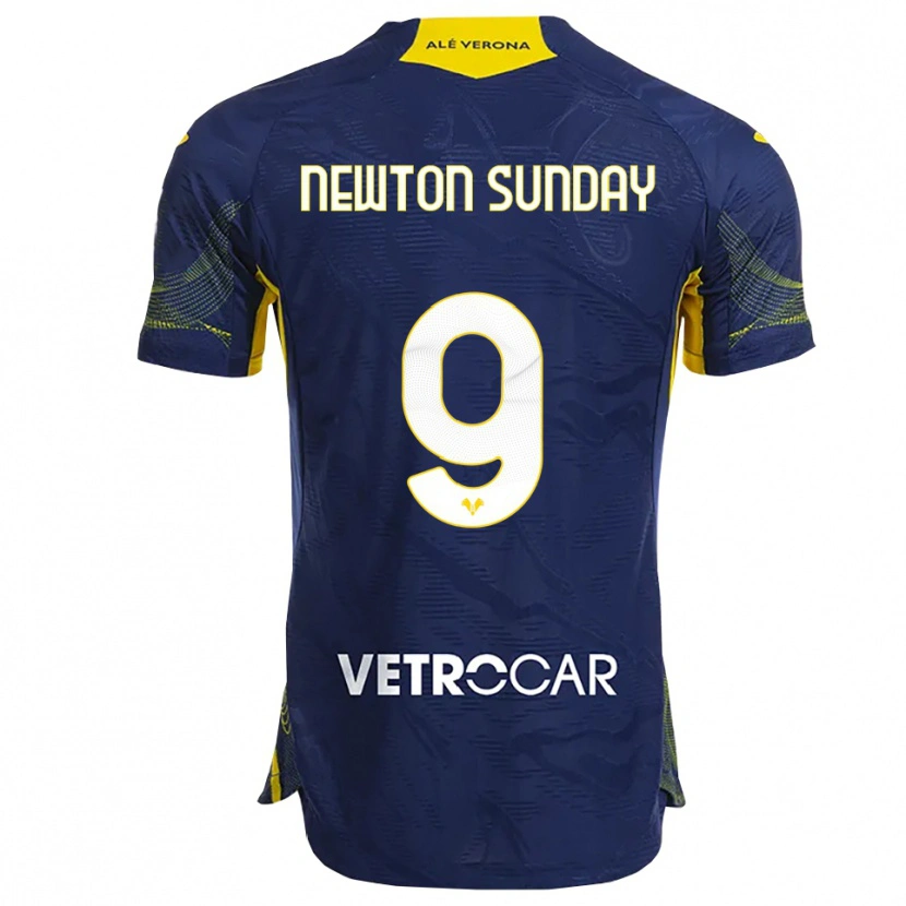 Danxen Mænd Eloghosa Newton Sunday #9 Navy Gul Hjemmebane Spillertrøjer 2025/26 Trøje T-Shirt