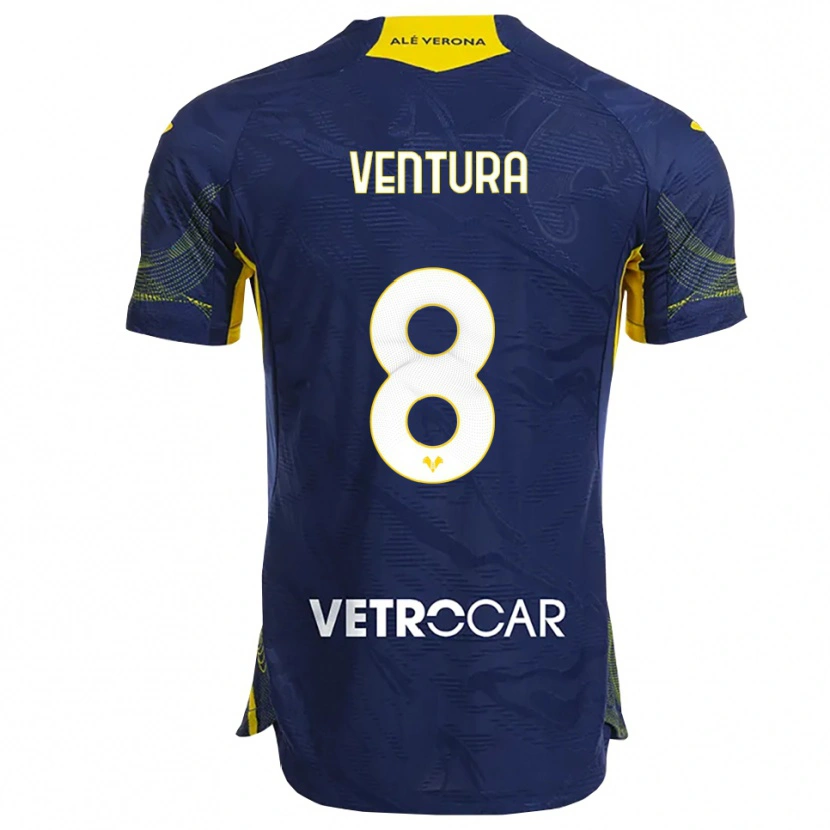 Danxen Mænd Ciro Ventura #8 Navy Gul Hjemmebane Spillertrøjer 2025/26 Trøje T-Shirt