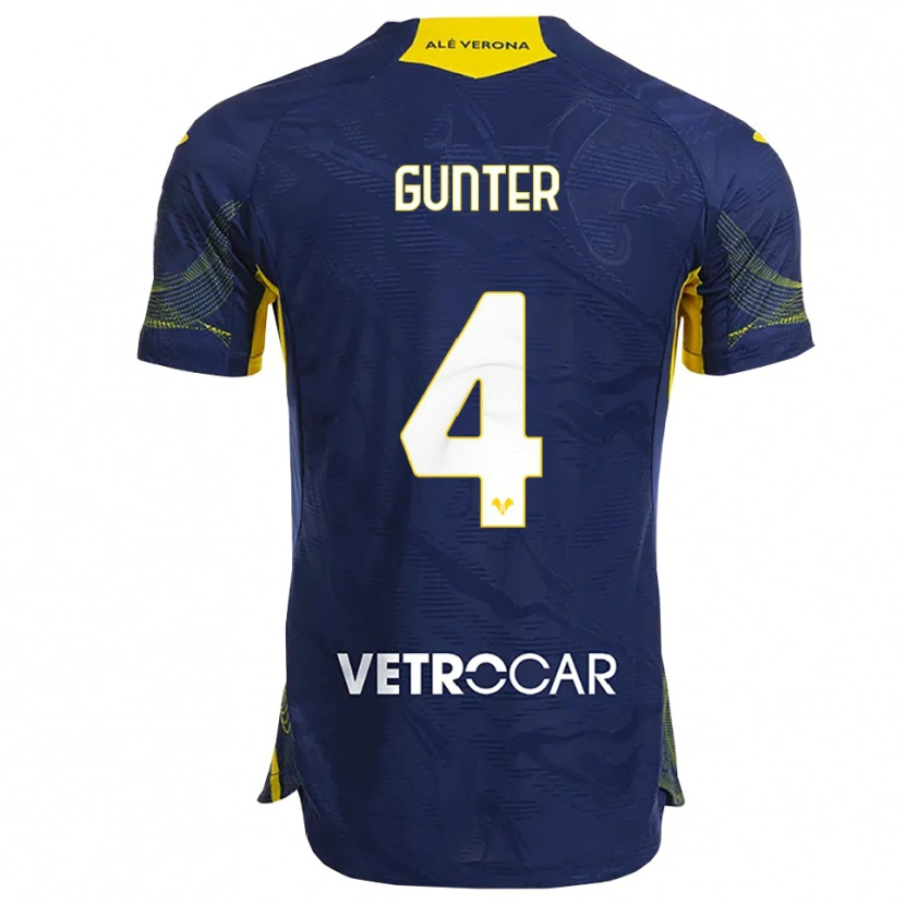 Danxen Mænd Koray Günter #4 Navy Gul Hjemmebane Spillertrøjer 2025/26 Trøje T-Shirt