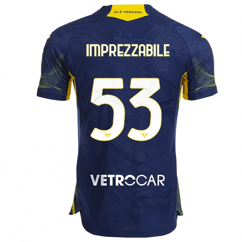Danxen Mænd Francesca Imprezzabile #53 Navy Gul Hjemmebane Spillertrøjer 2025/26 Trøje T-Shirt