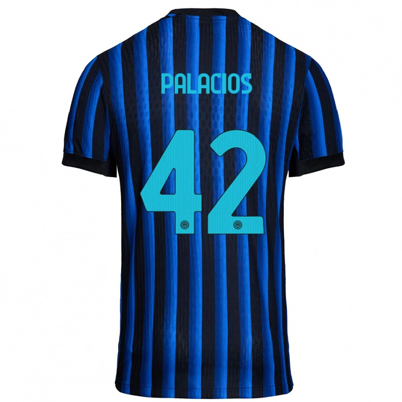 Danxen Mænd Tomás Palacios #42 Sort Blå Hjemmebane Spillertrøjer 2025/26 Trøje T-Shirt