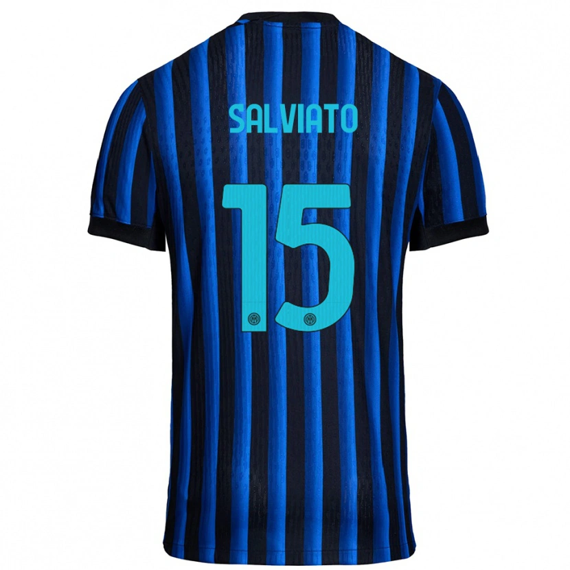 Danxen Mænd Gabriel Salviato #15 Sort Blå Hjemmebane Spillertrøjer 2025/26 Trøje T-Shirt