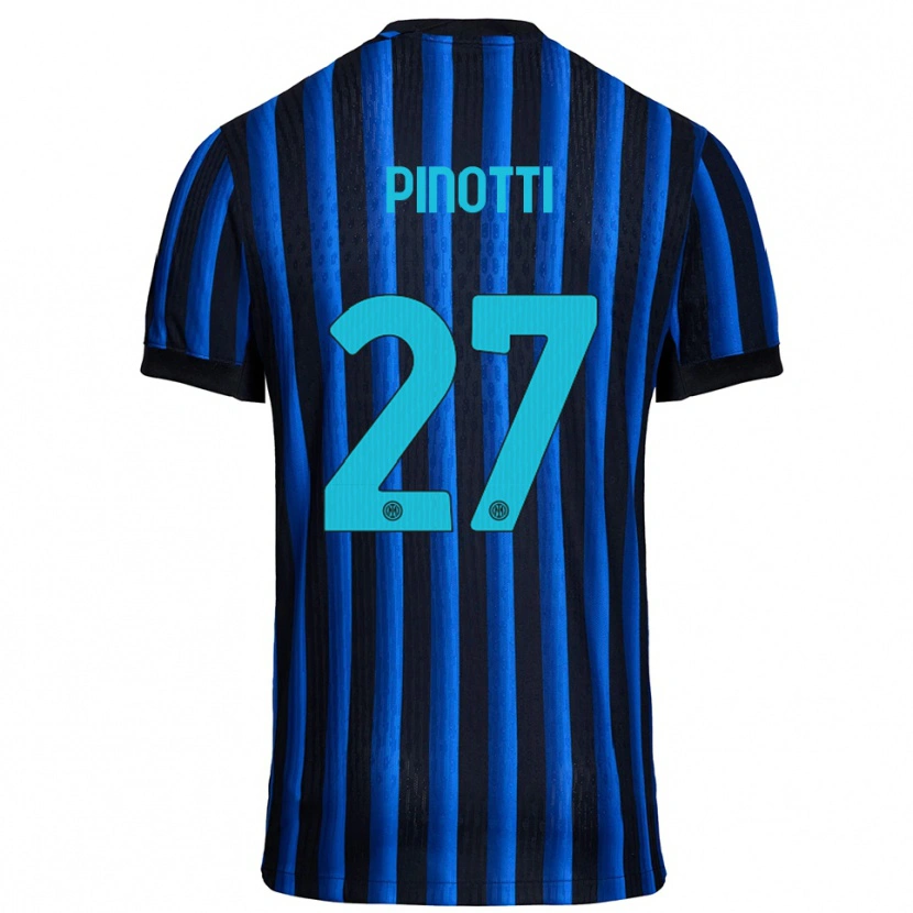 Danxen Mænd Manuel Pinotti #27 Sort Blå Hjemmebane Spillertrøjer 2025/26 Trøje T-Shirt