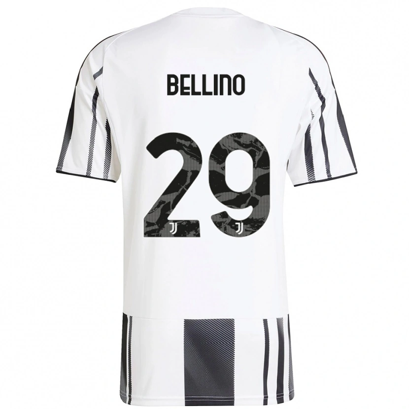Danxen Mænd Filippo Bellino #29 Hvid Sort Hjemmebane Spillertrøjer 2025/26 Trøje T-Shirt