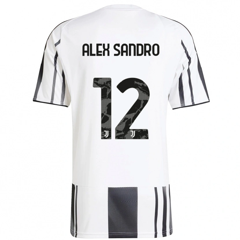 Danxen Mænd Alex Sandro #12 Hvid Sort Hjemmebane Spillertrøjer 2025/26 Trøje T-Shirt