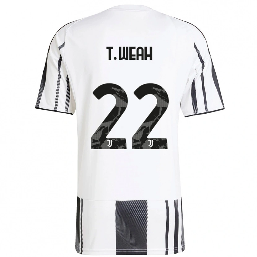 Danxen Mænd Timothy Weah #22 Hvid Sort Hjemmebane Spillertrøjer 2025/26 Trøje T-Shirt