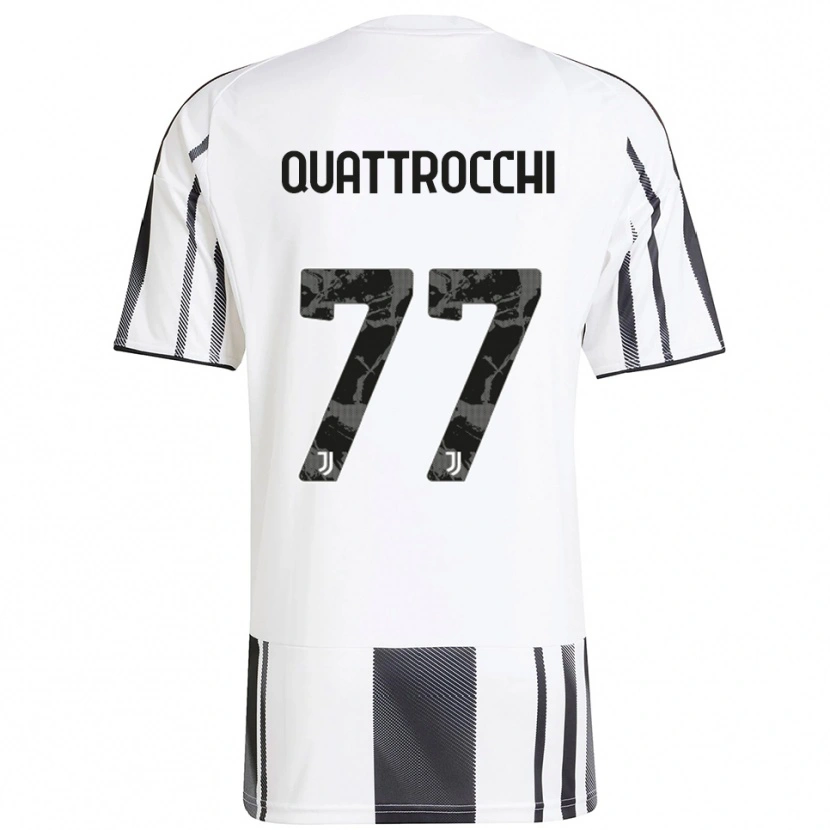 Danxen Mænd Juan Ignacio Quattrocchi #77 Hvid Sort Hjemmebane Spillertrøjer 2025/26 Trøje T-Shirt