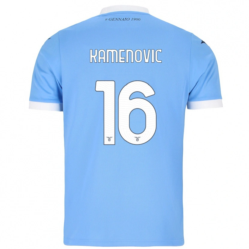 Danxen Mænd Dimitrije Kamenovic #16 Lyseblå Hvid Hjemmebane Spillertrøjer 2025/26 Trøje T-Shirt