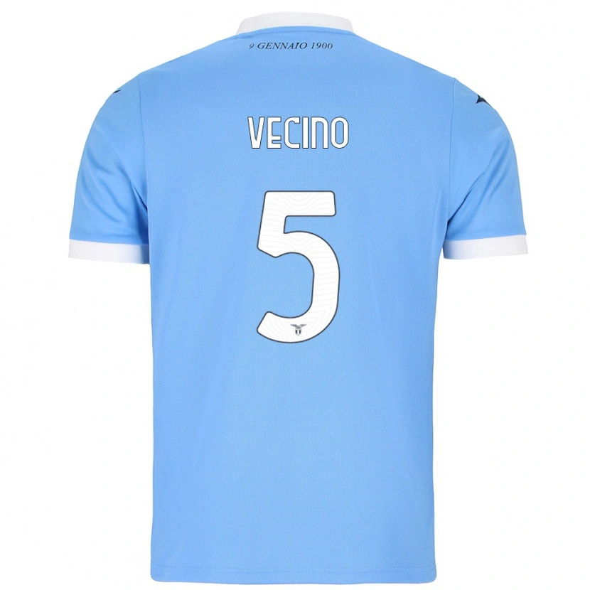 Danxen Mænd Matías Vecino #5 Lyseblå Hvid Hjemmebane Spillertrøjer 2025/26 Trøje T-Shirt