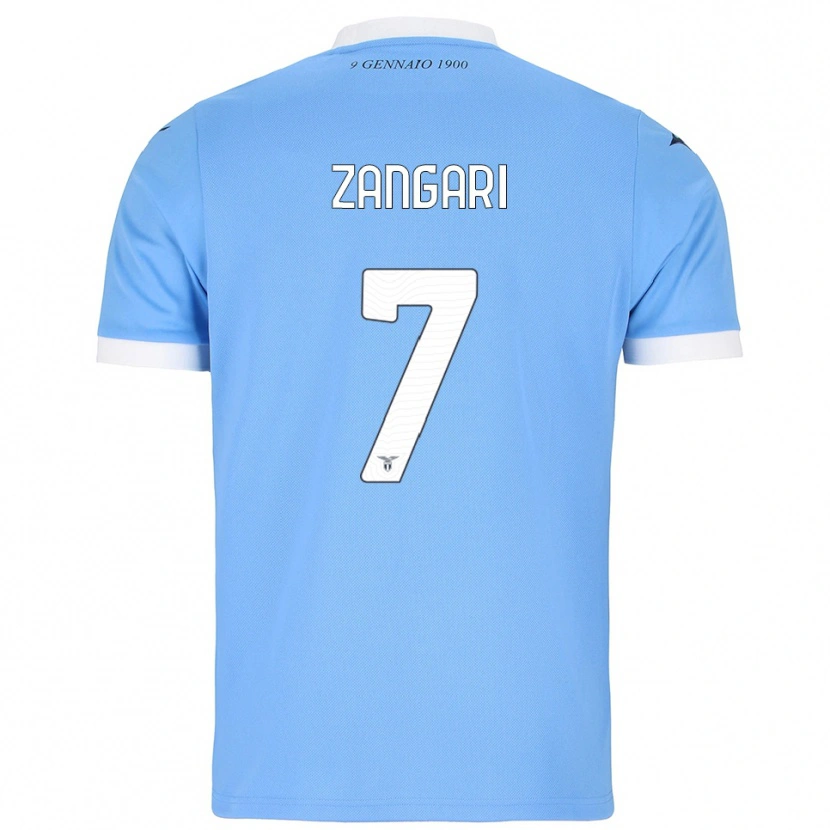 Danxen Mænd Vincenzo Zangari #7 Lyseblå Hvid Hjemmebane Spillertrøjer 2025/26 Trøje T-Shirt