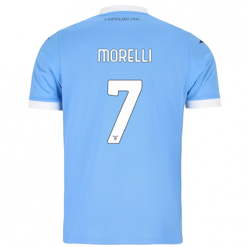 Danxen Mænd Matteo Morelli #7 Lyseblå Hvid Hjemmebane Spillertrøjer 2025/26 Trøje T-Shirt