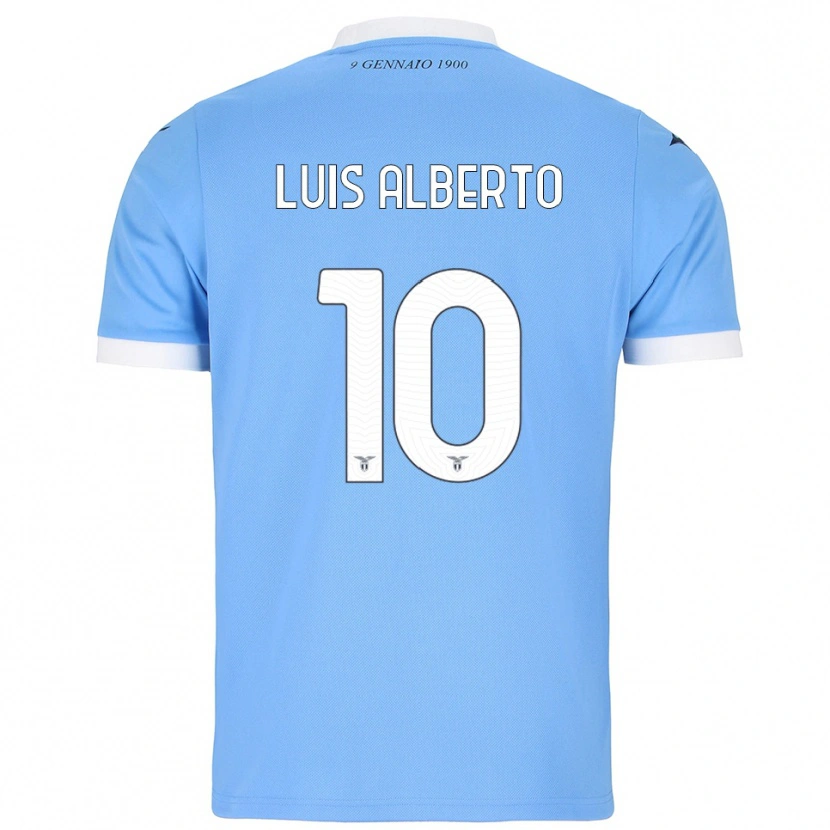 Danxen Mænd Luis Alberto #10 Lyseblå Hvid Hjemmebane Spillertrøjer 2025/26 Trøje T-Shirt