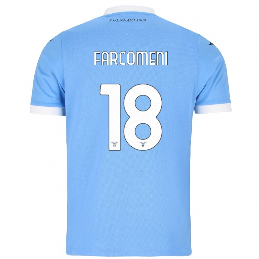 Danxen Mænd Valerio Farcomeni #18 Lyseblå Hvid Hjemmebane Spillertrøjer 2025/26 Trøje T-Shirt