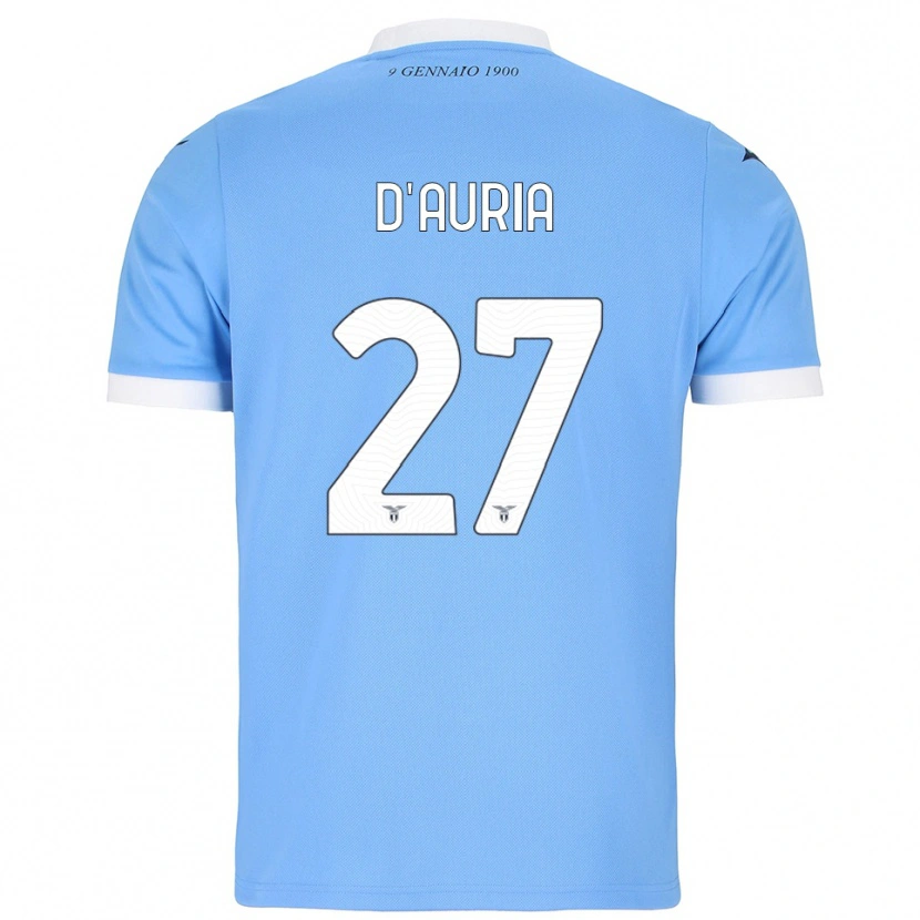 Danxen Mænd Federica D'auria #27 Lyseblå Hvid Hjemmebane Spillertrøjer 2025/26 Trøje T-Shirt