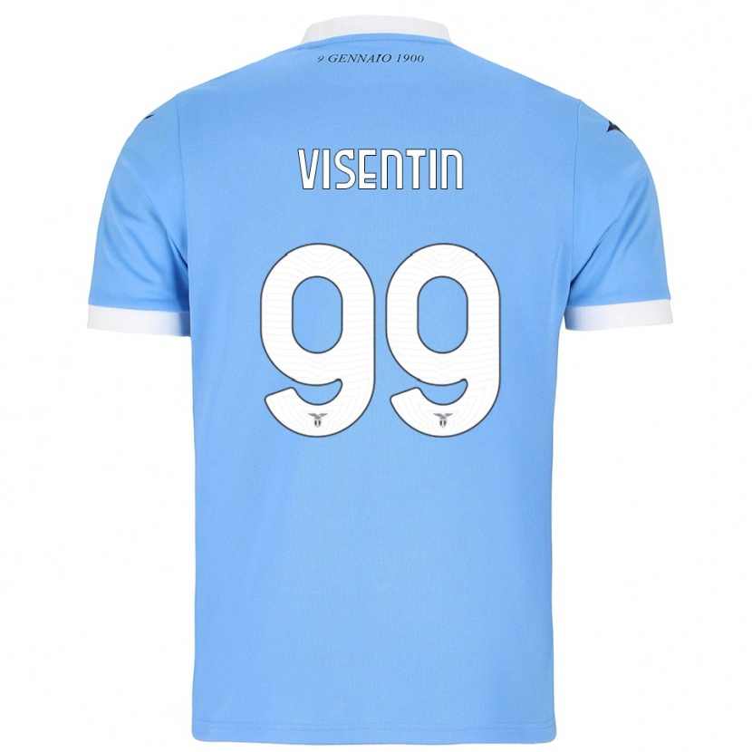 Danxen Mænd Noemi Visentin #99 Lyseblå Hvid Hjemmebane Spillertrøjer 2025/26 Trøje T-Shirt