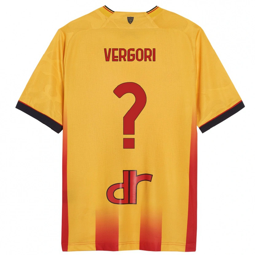 Danxen Mænd Cristiano Vergori #0 Gul Orange Hjemmebane Spillertrøjer 2025/26 Trøje T-Shirt