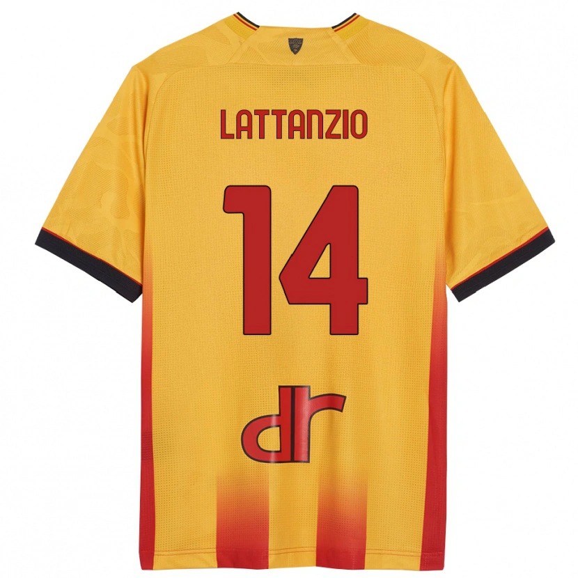 Danxen Mænd Gianluca Lattanzio #14 Gul Orange Hjemmebane Spillertrøjer 2025/26 Trøje T-Shirt