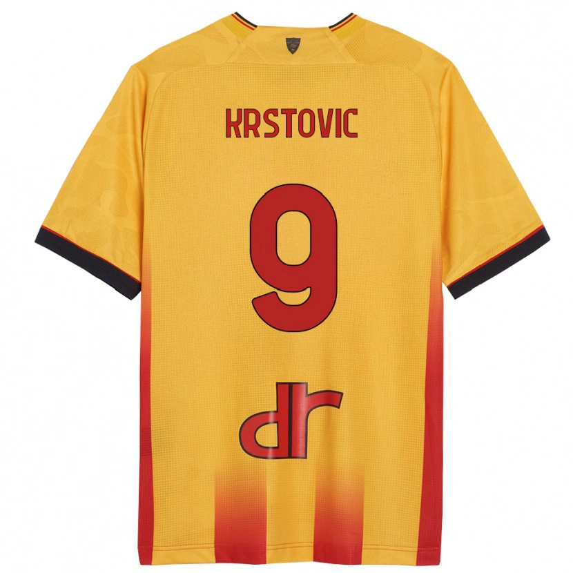 Danxen Mænd Nikola Krstović #9 Gul Orange Hjemmebane Spillertrøjer 2025/26 Trøje T-Shirt