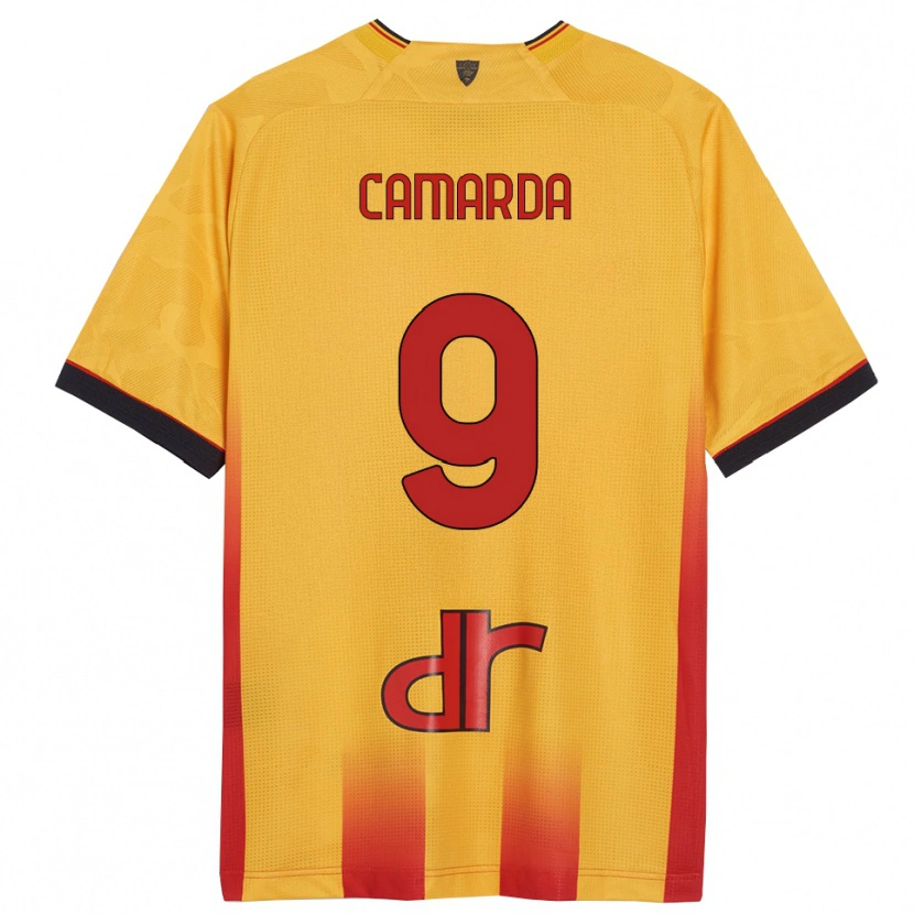 Danxen Mænd Francesco Camarda #9 Gul Orange Hjemmebane Spillertrøjer 2025/26 Trøje T-Shirt