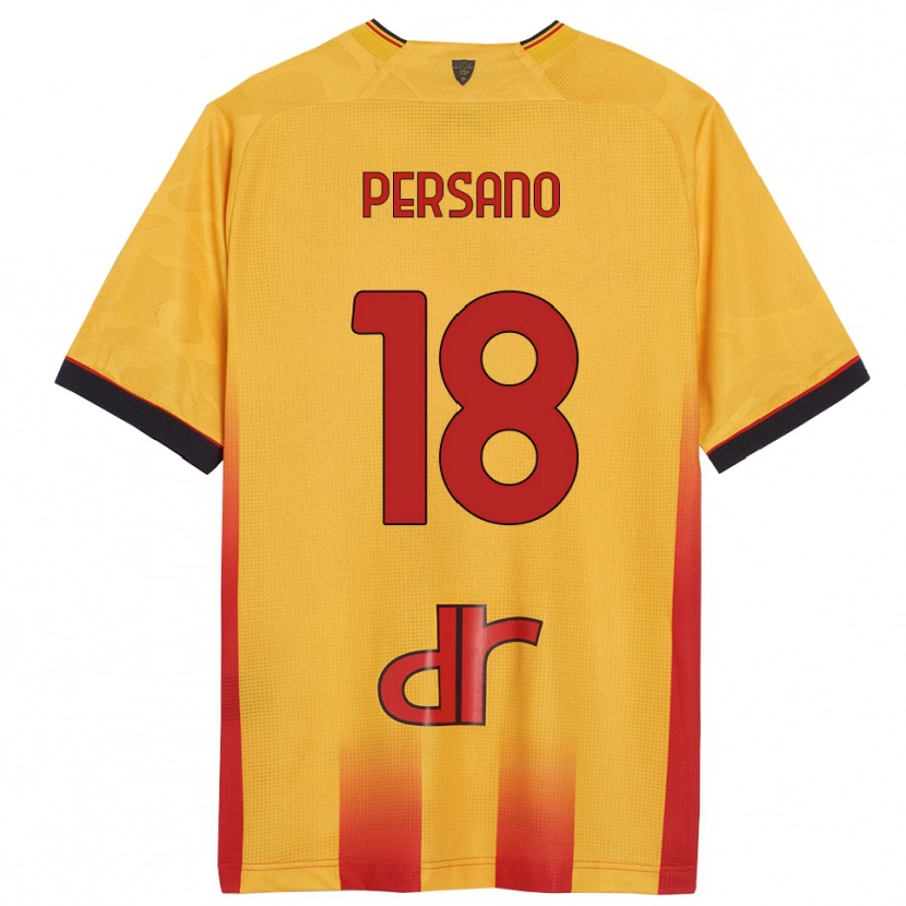 Danxen Mænd Emanuele Persano #18 Gul Orange Hjemmebane Spillertrøjer 2025/26 Trøje T-Shirt